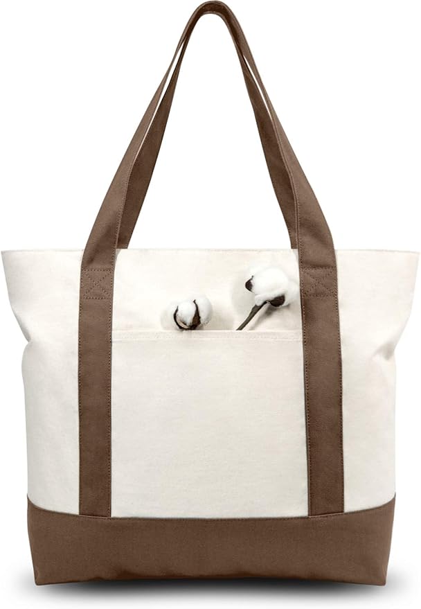 Custom Canvas Tote Bag with Zipper