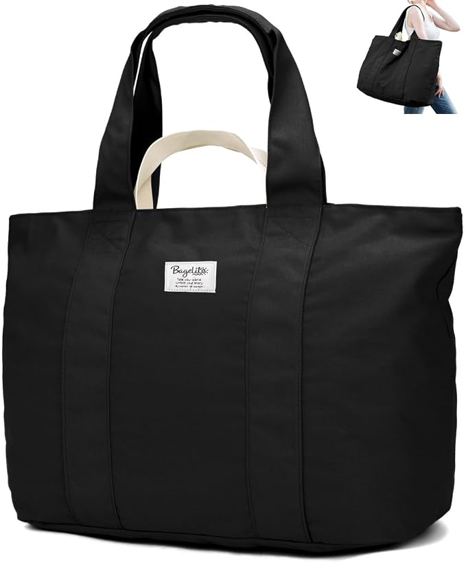 Custom Cotton Travel Weekender Tote Bag with Zipper