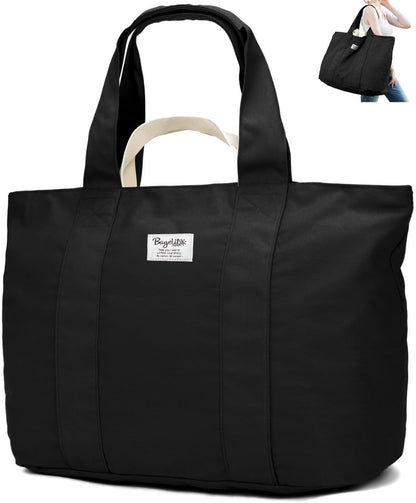 Custom Cotton Travel Weekender Tote Bag with Zipper