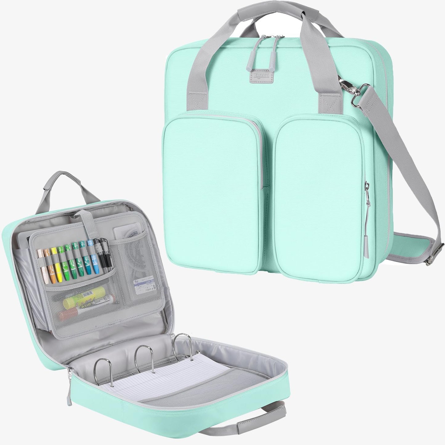 Custom 3-Ring Zipper Binder Bag with Multi-Pocket Organizer