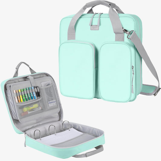 Custom 3-Ring Zipper Binder Bag with Multi-Pocket Organizer