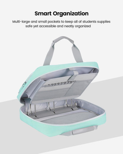 Custom 3-Ring Zipper Binder Bag with Multi-Pocket Organizer