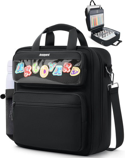 Custom 3-Ring Zipper Binder Bag with Shoulder Strap