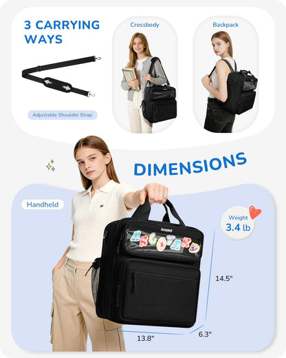 Custom 3-Ring Zipper Binder Bag with Shoulder Strap