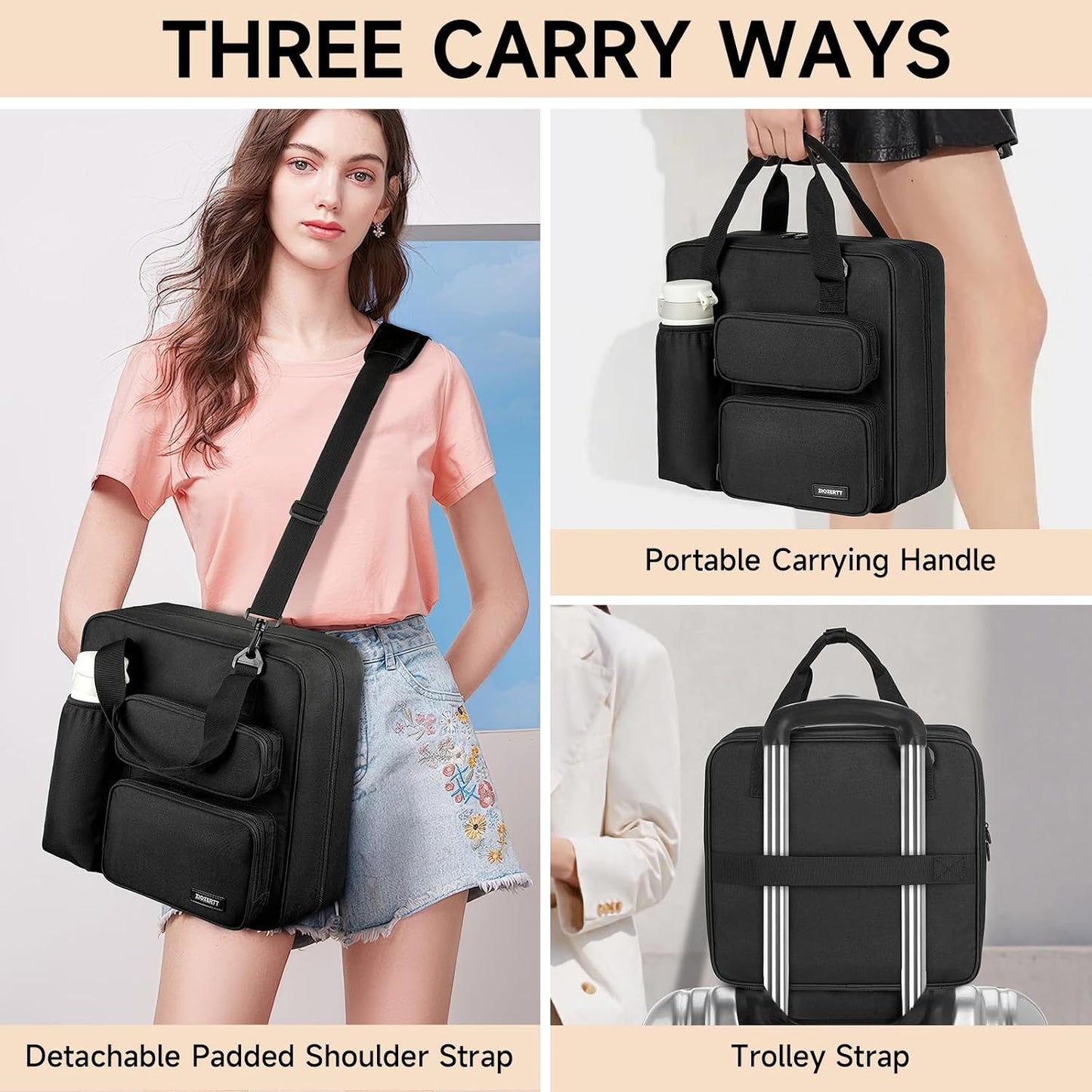 Custom 3-Ring Zipper Binder with Shoulder Strap