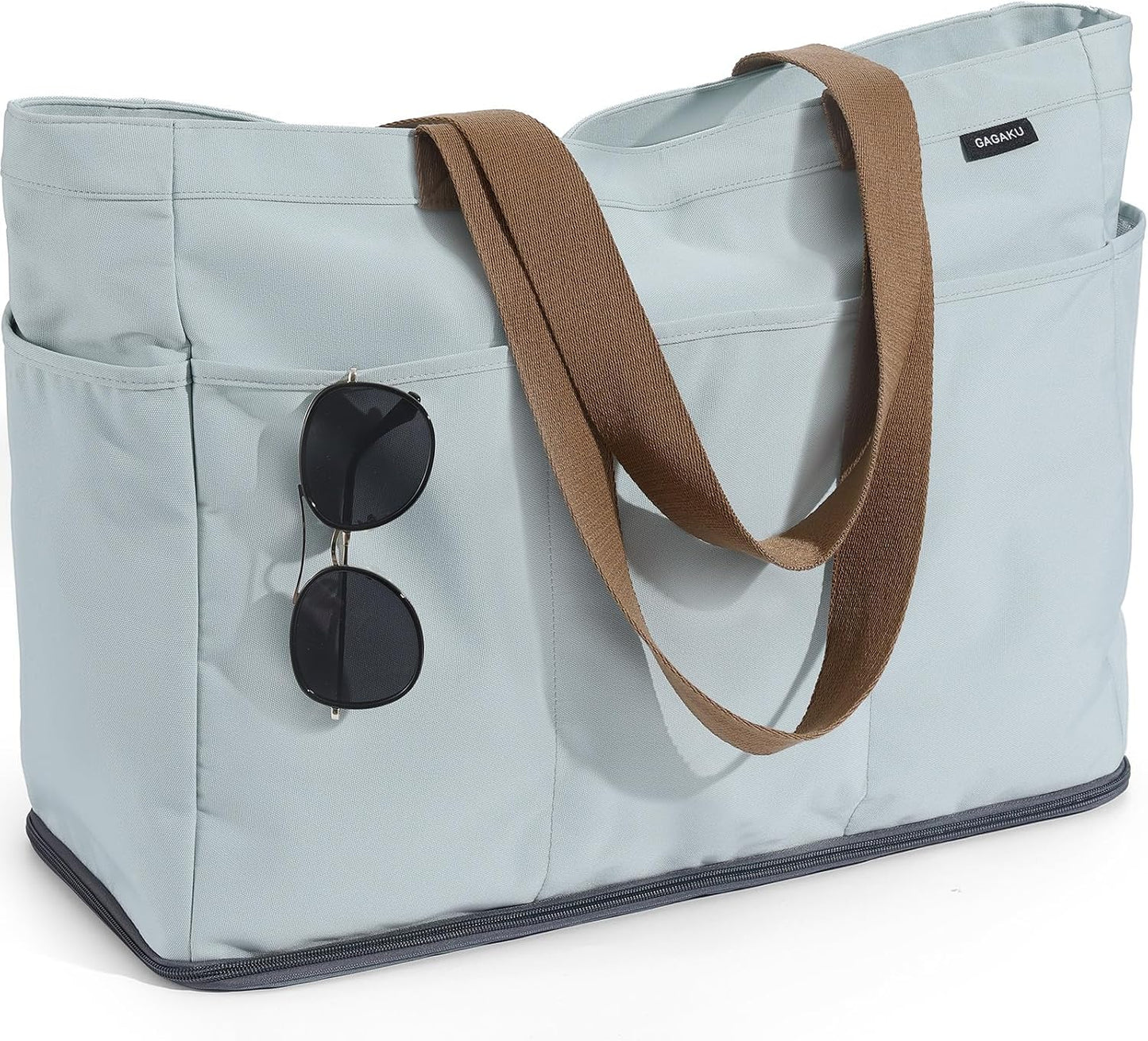 Custom Beach Tote Bag with Zipper and Cooler Pockets