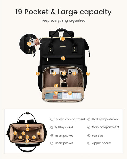 Custom Business Laptop Backpack with Tumbler Pocket