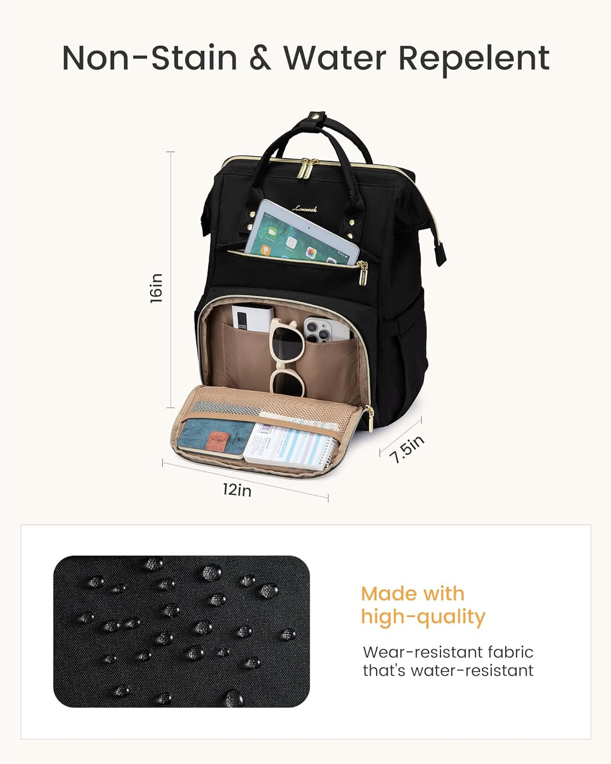 Custom Business Laptop Backpack with Tumbler Pocket