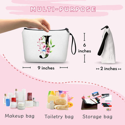 Custom Canvas Cosmetic Bag with Zipper and Pocket Mirror