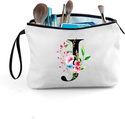 Custom Canvas Cosmetic Bag with Zipper and Pocket Mirror