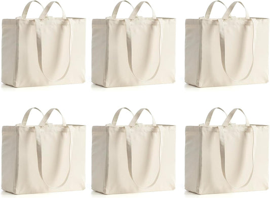 Custom Canvas Grocery Tote Bag with Dual Handles