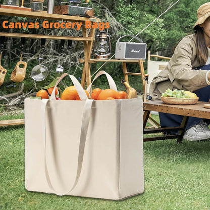 Custom Canvas Grocery Tote Bag with Dual Handles