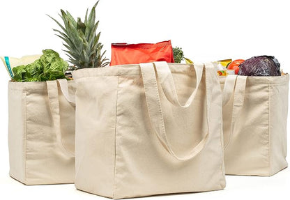 Custom Canvas Grocery Tote Bag with Pockets