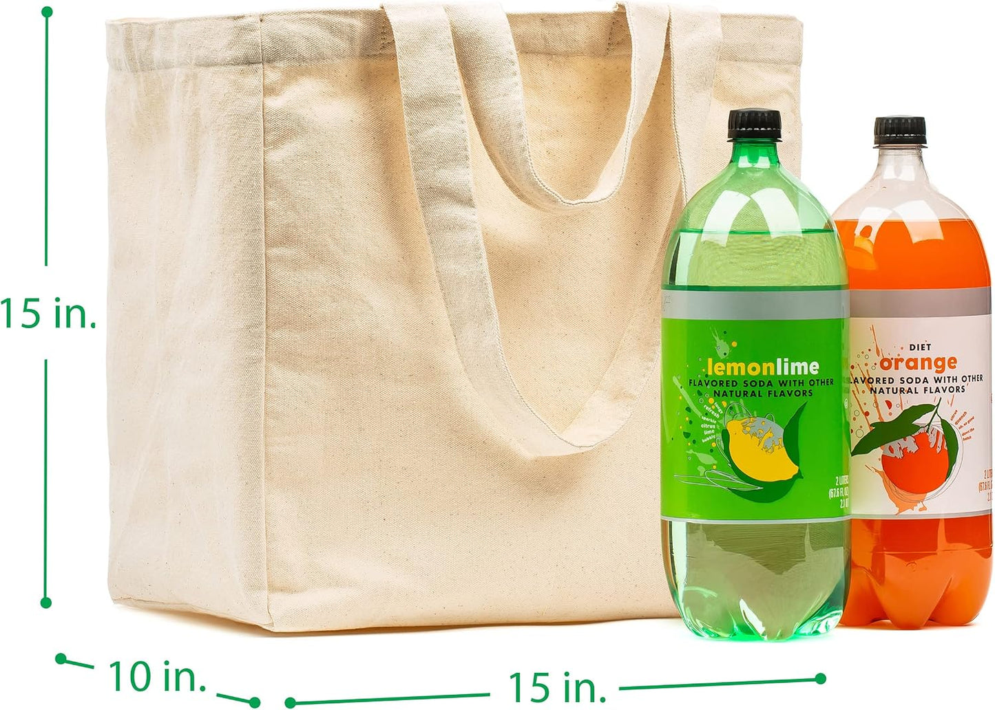 Custom Canvas Grocery Tote Bag with Pockets