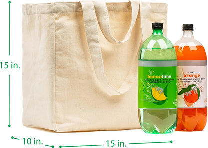 Custom Canvas Grocery Tote Bag with Pockets