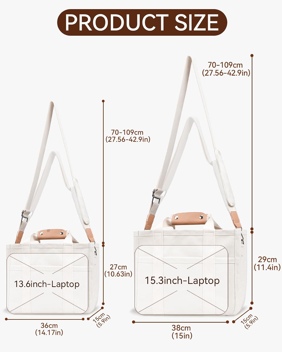 Custom Canvas Tote Bag with Multi-Pocket Organizer