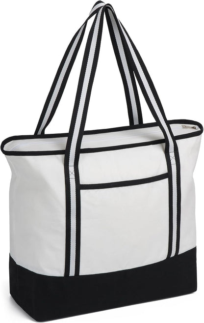 Custom Canvas Tote Bag with Zipper