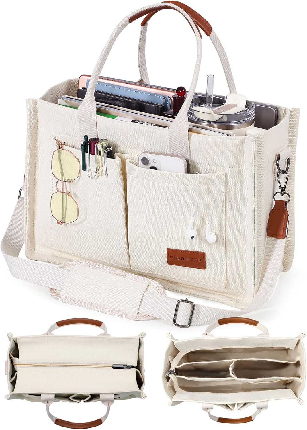 Custom Canvas Tote Bag with Zipper