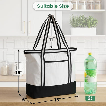 Custom Canvas Tote Bag with Zipper