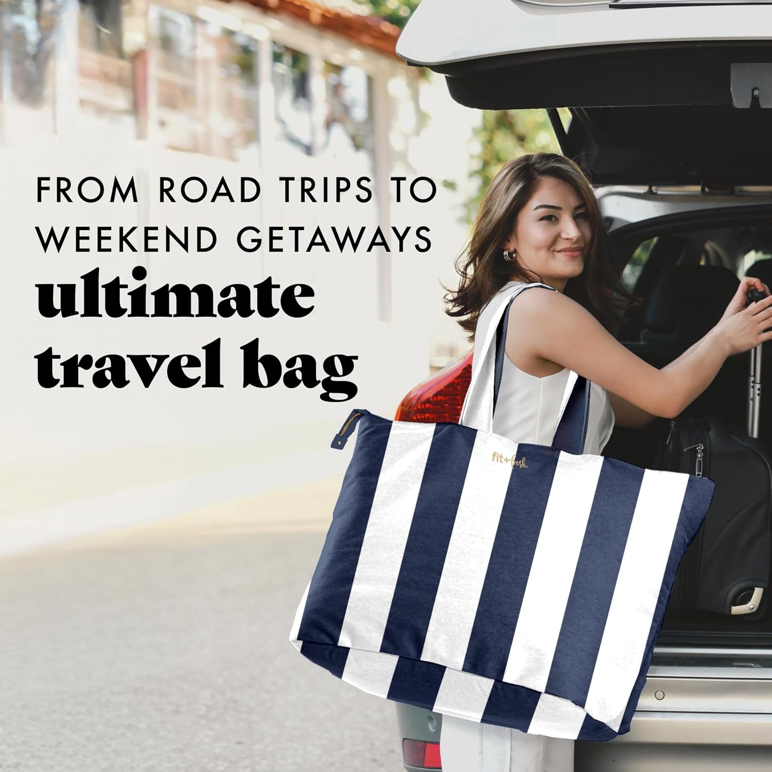 Custom Canvas Travel Weekender Tote Bag with Zipper