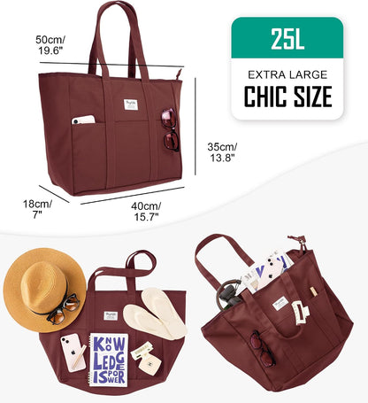 Custom Canvas Utility Tote Bag with Zipper