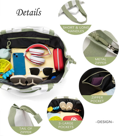 Custom Canvas Weekender Tote Bag with Zipper