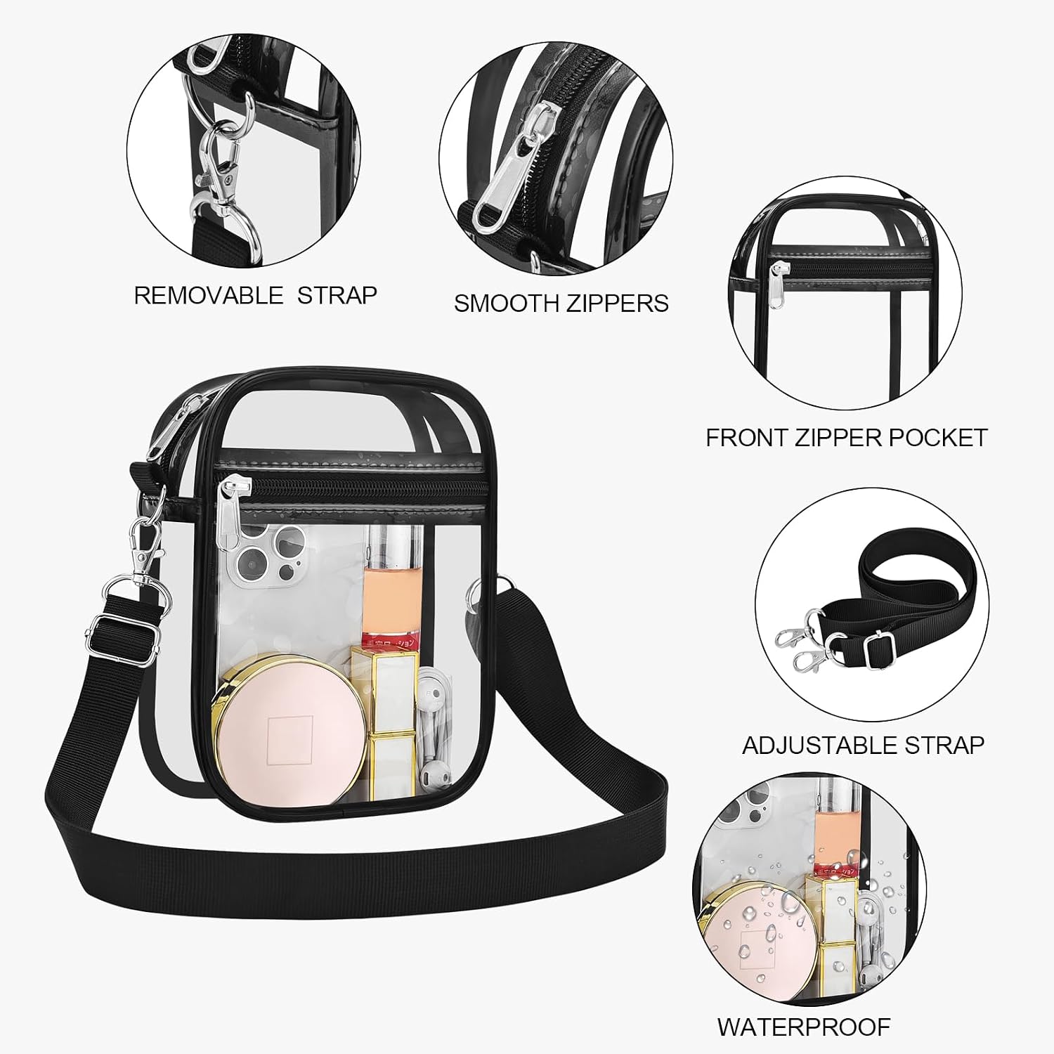 Custom Clear Crossbody Messenger Bag for Stadium Events