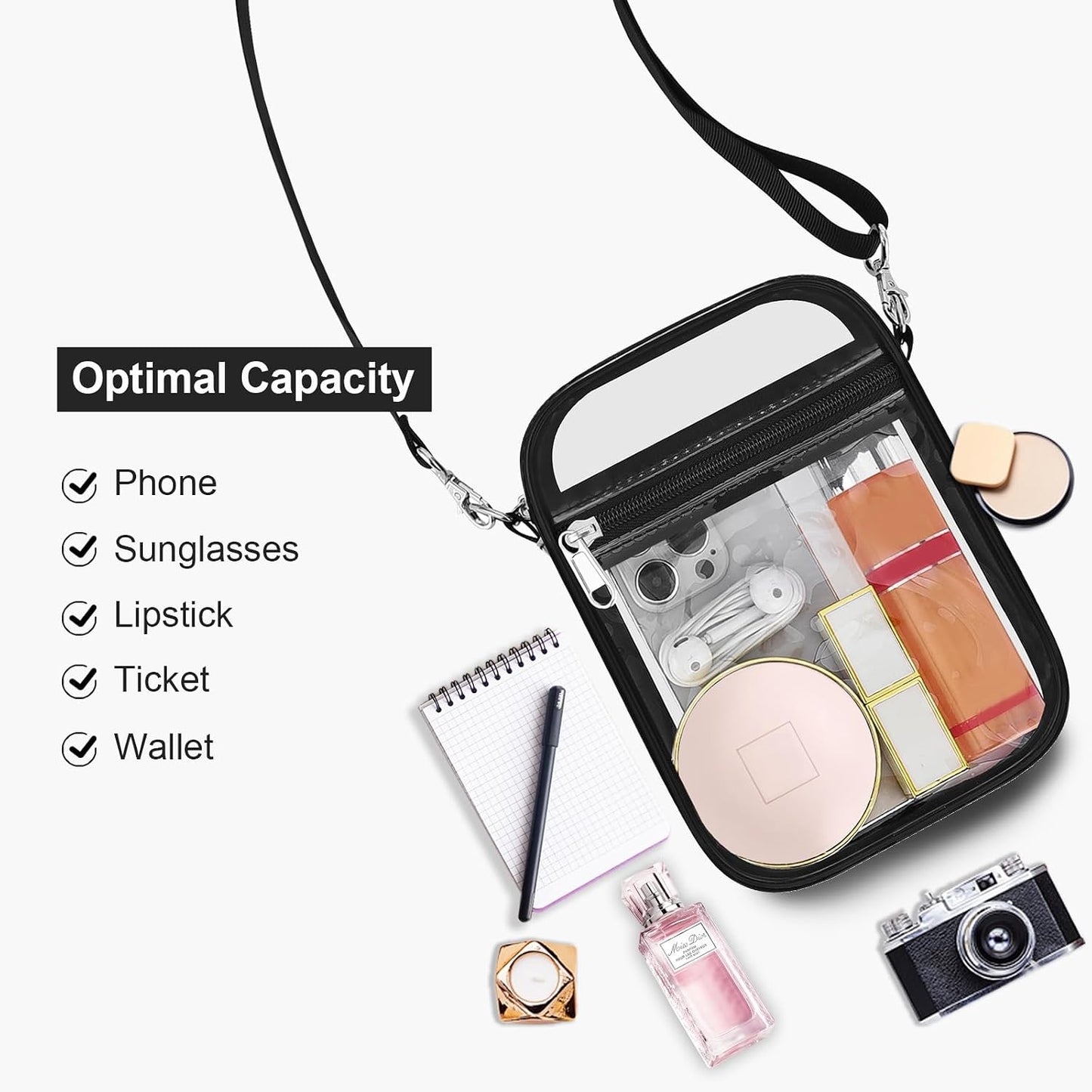 Custom Clear Crossbody Messenger Bag for Stadium Events