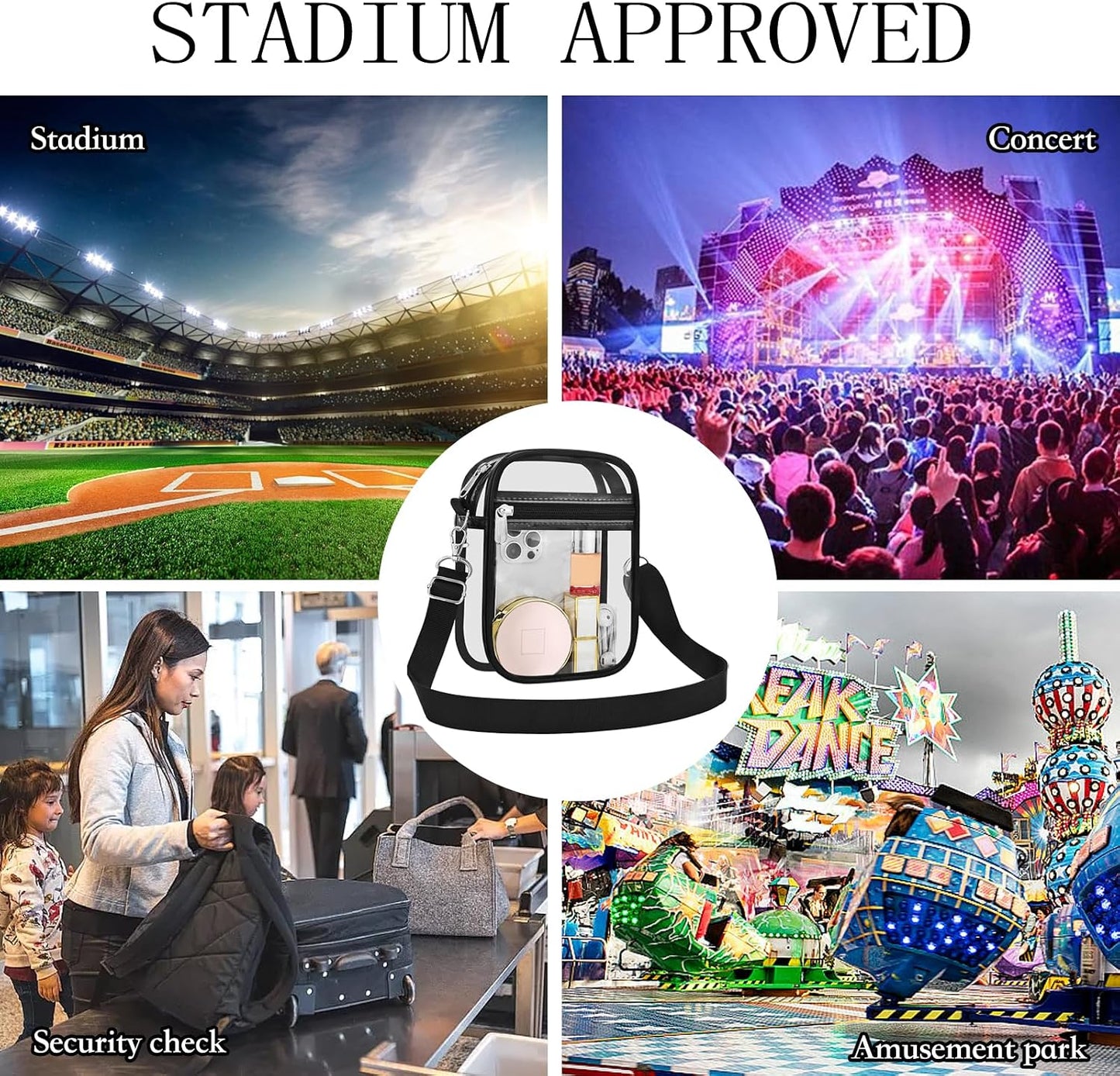 Custom Clear Crossbody Messenger Bag for Stadium Events