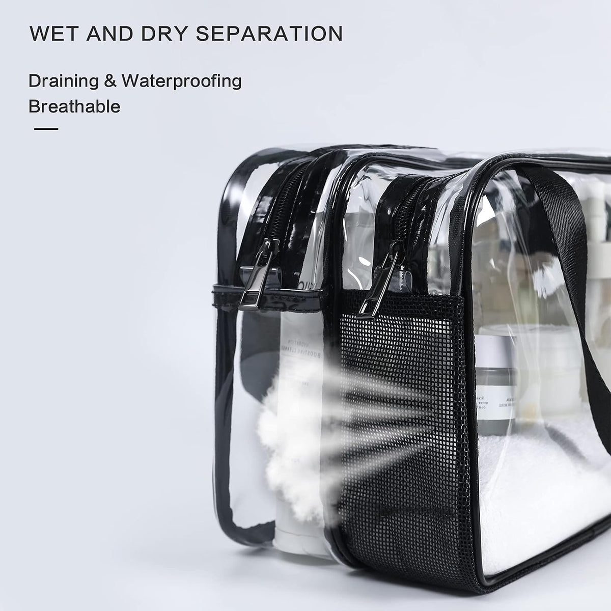 Custom Clear Travel Toiletry Bag with Zipper