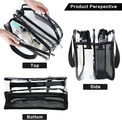 Custom Clear Travel Toiletry Bag with Zipper
