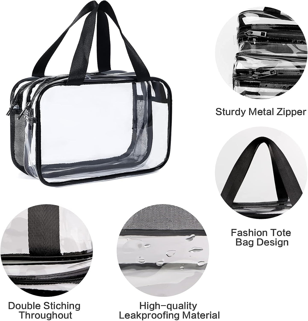 Custom Clear Travel Toiletry Bag with Zipper