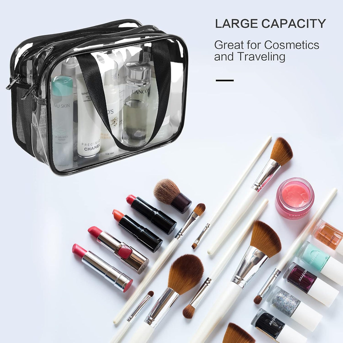 Custom Clear Travel Toiletry Bag with Zipper