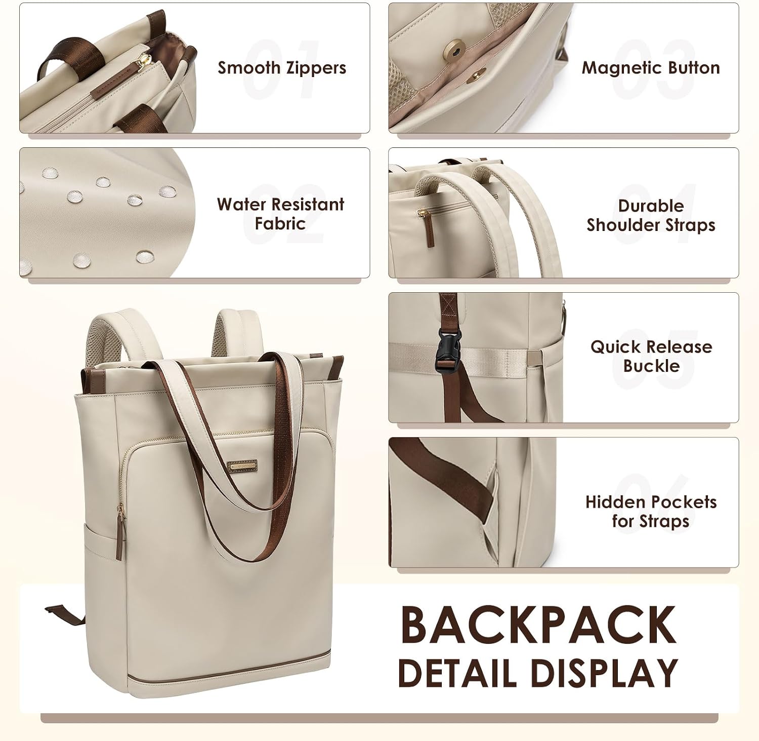 Custom Convertible Laptop Backpack Tote with Padded Compartment
