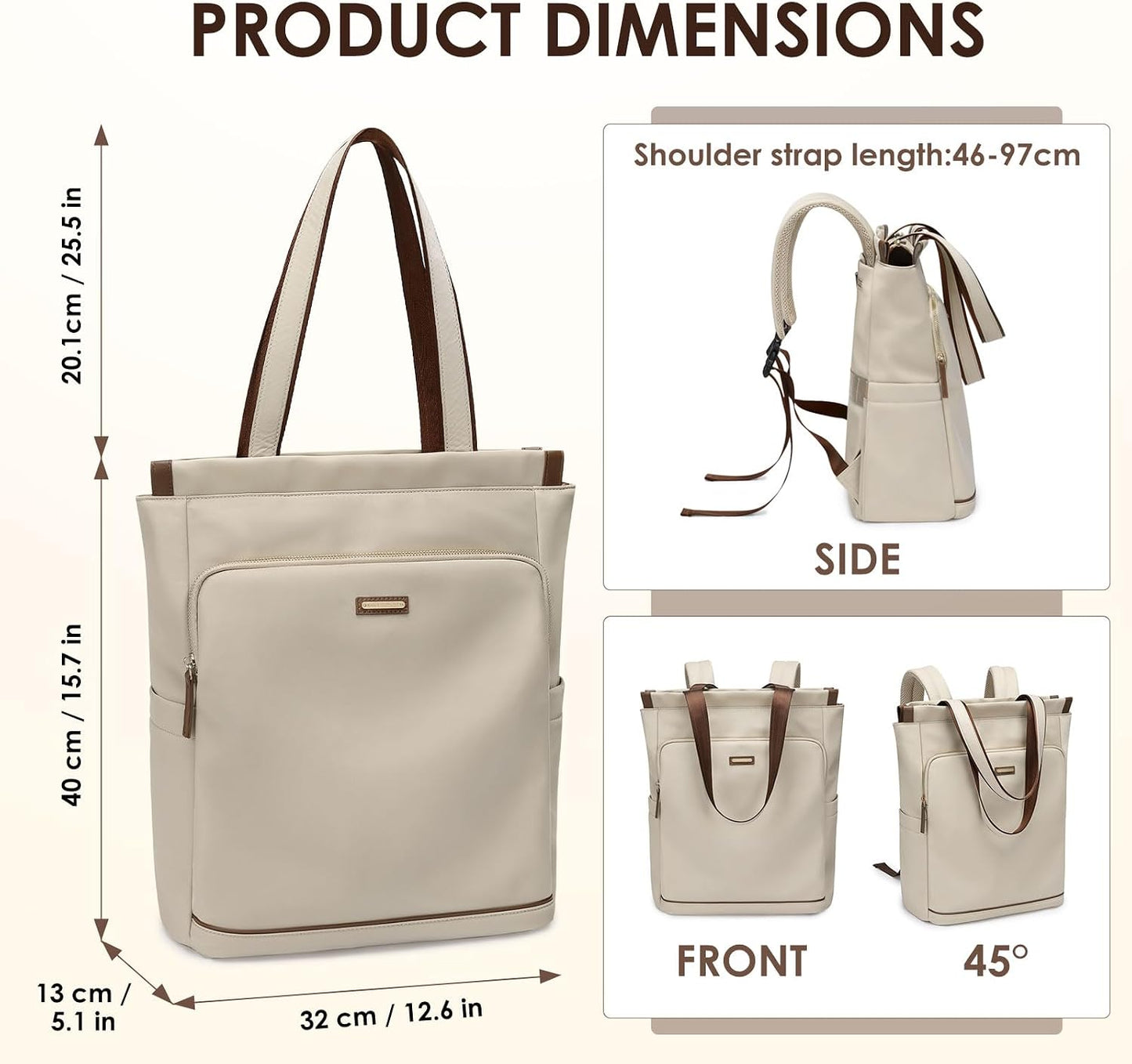 Custom Convertible Laptop Backpack Tote with Padded Compartment