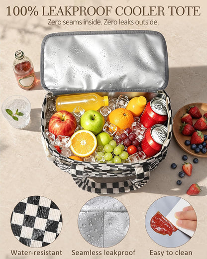 Custom Corduroy Insulated Lunch Cooler Tote Bag with Zipper