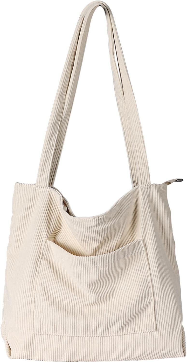 Custom Corduroy Tote Bag with Zipper