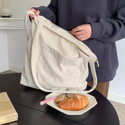 Custom Corduroy Tote Bag with Zipper