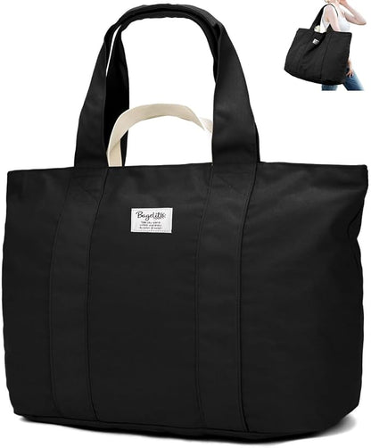 Custom Cotton Travel Weekender Tote Bag with Zipper