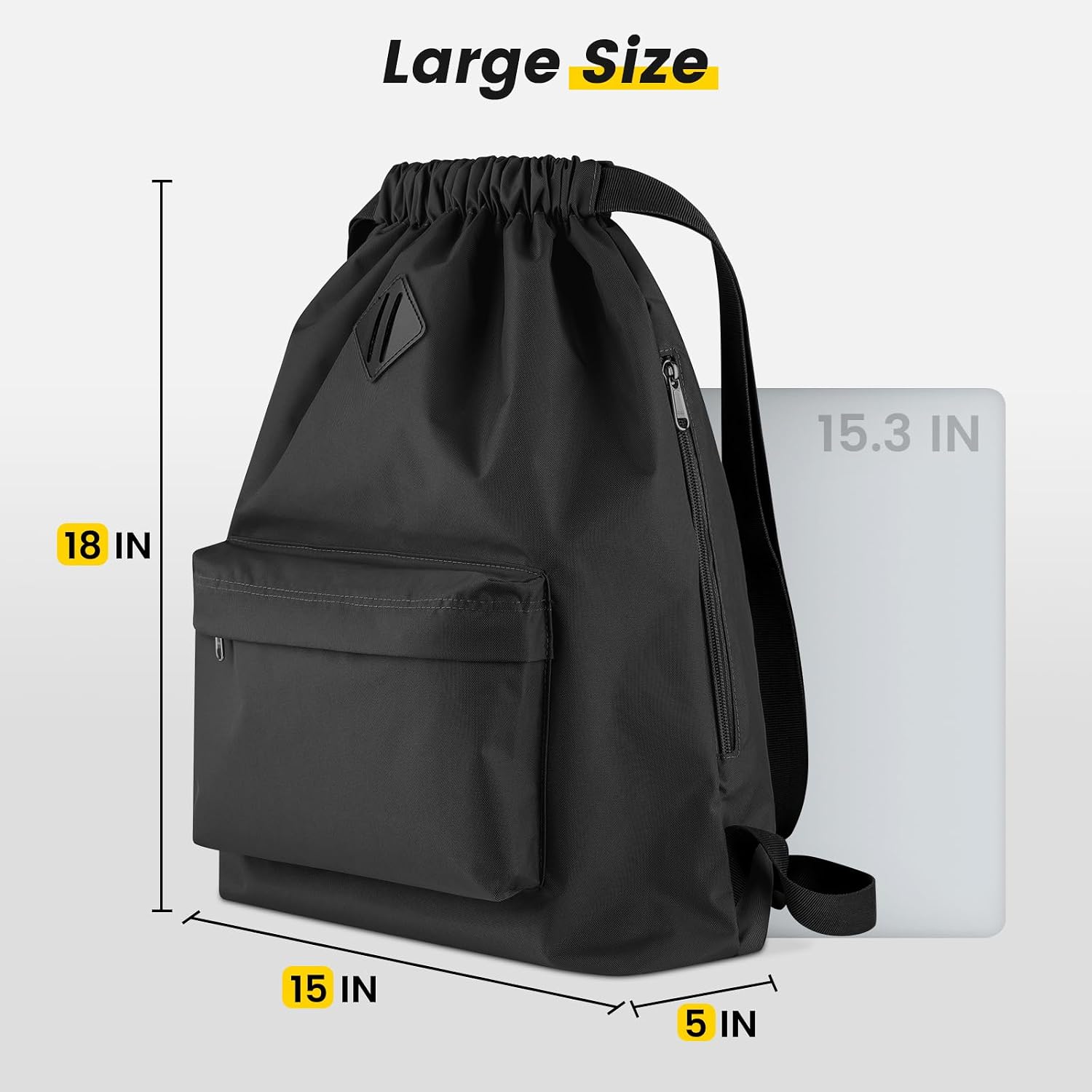 Custom Drawstring Gym Backpack with Front and Side Pockets