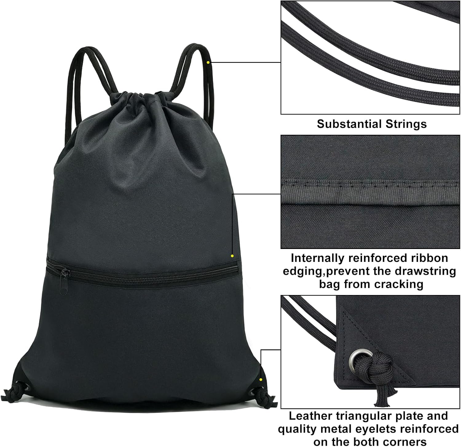 Custom Drawstring Gym Backpack with Reinforced Corners