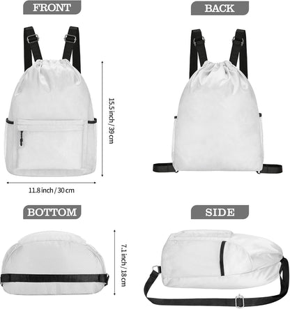 Custom Drawstring Gym Backpack with Water Bottle Holder