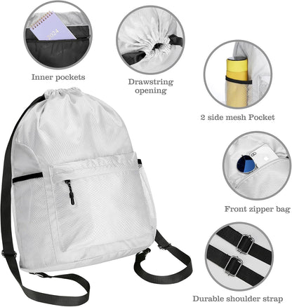 Custom Drawstring Gym Backpack with Water Bottle Holder