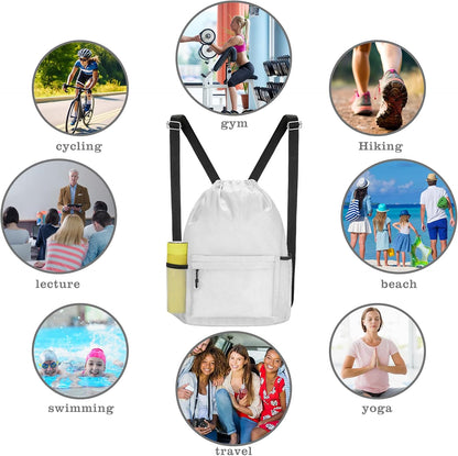 Custom Drawstring Gym Backpack with Water Bottle Holder
