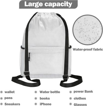 Custom Drawstring Gym Backpack with Water Bottle Holder