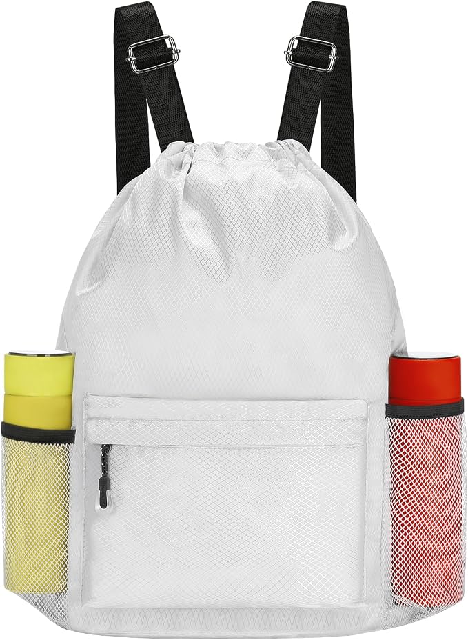 Custom Drawstring Gym Backpack with Water Bottle Holder