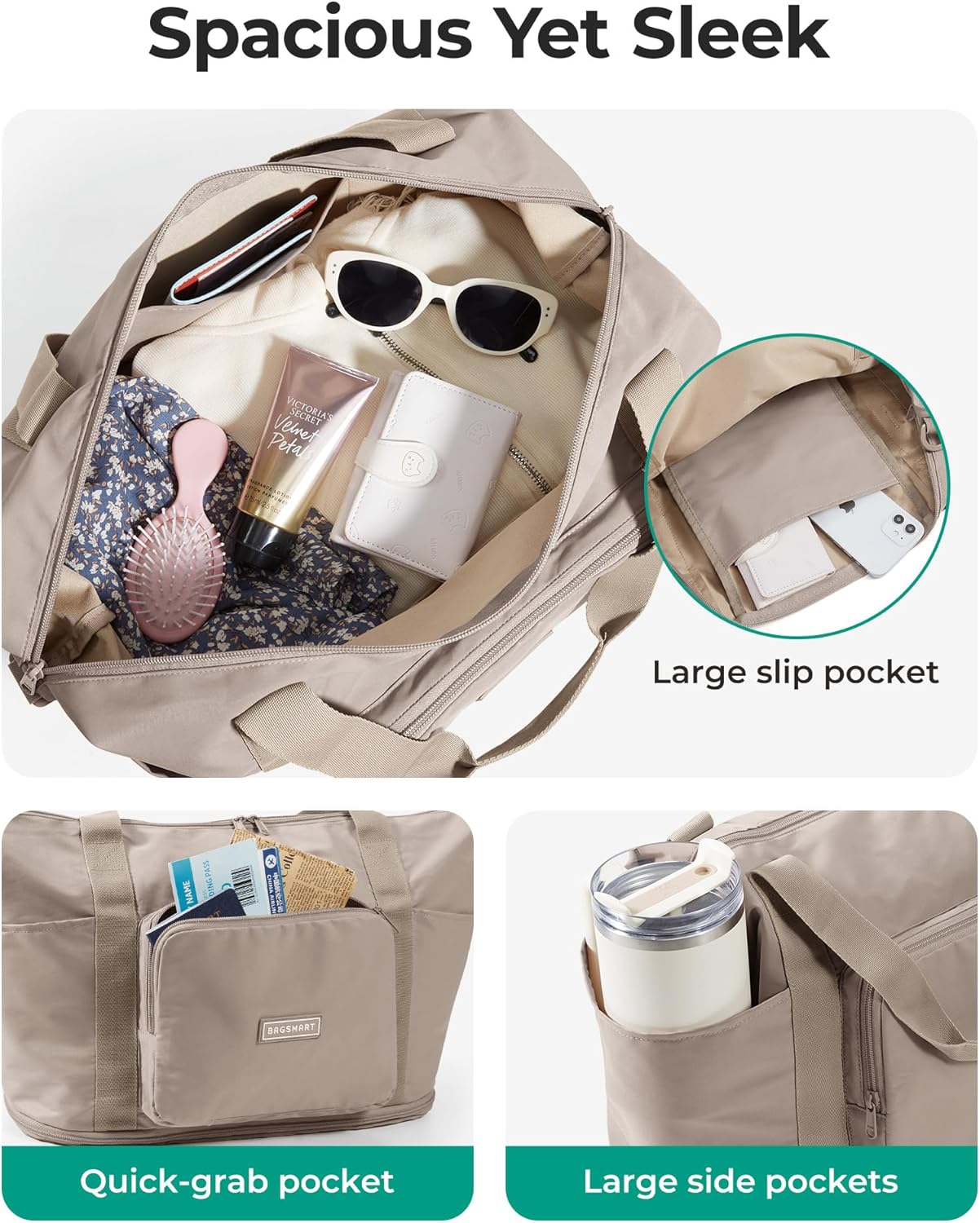 Custom Expandable Foldable Travel Bag with Trolley Sleeve