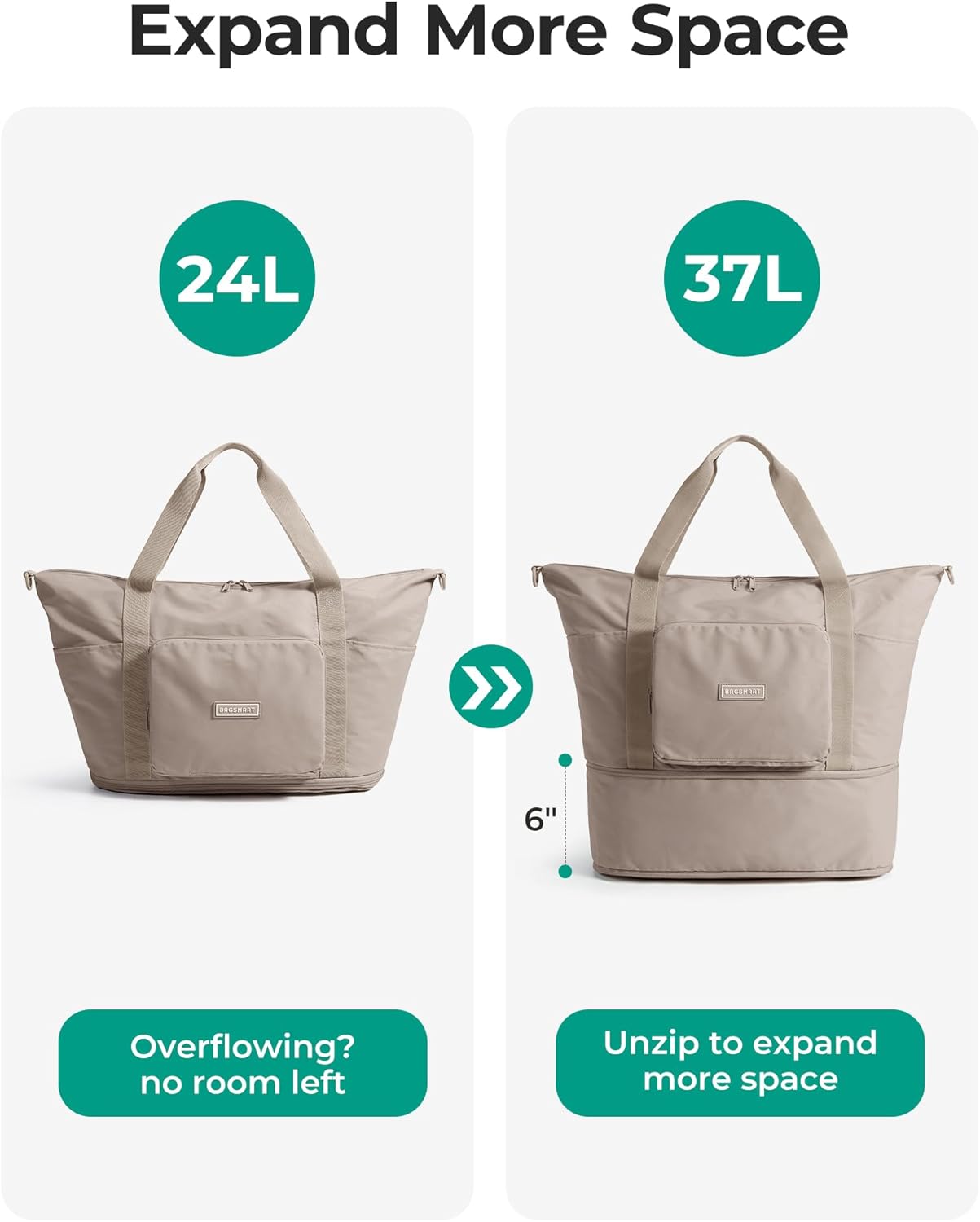 Custom Expandable Foldable Travel Bag with Trolley Sleeve