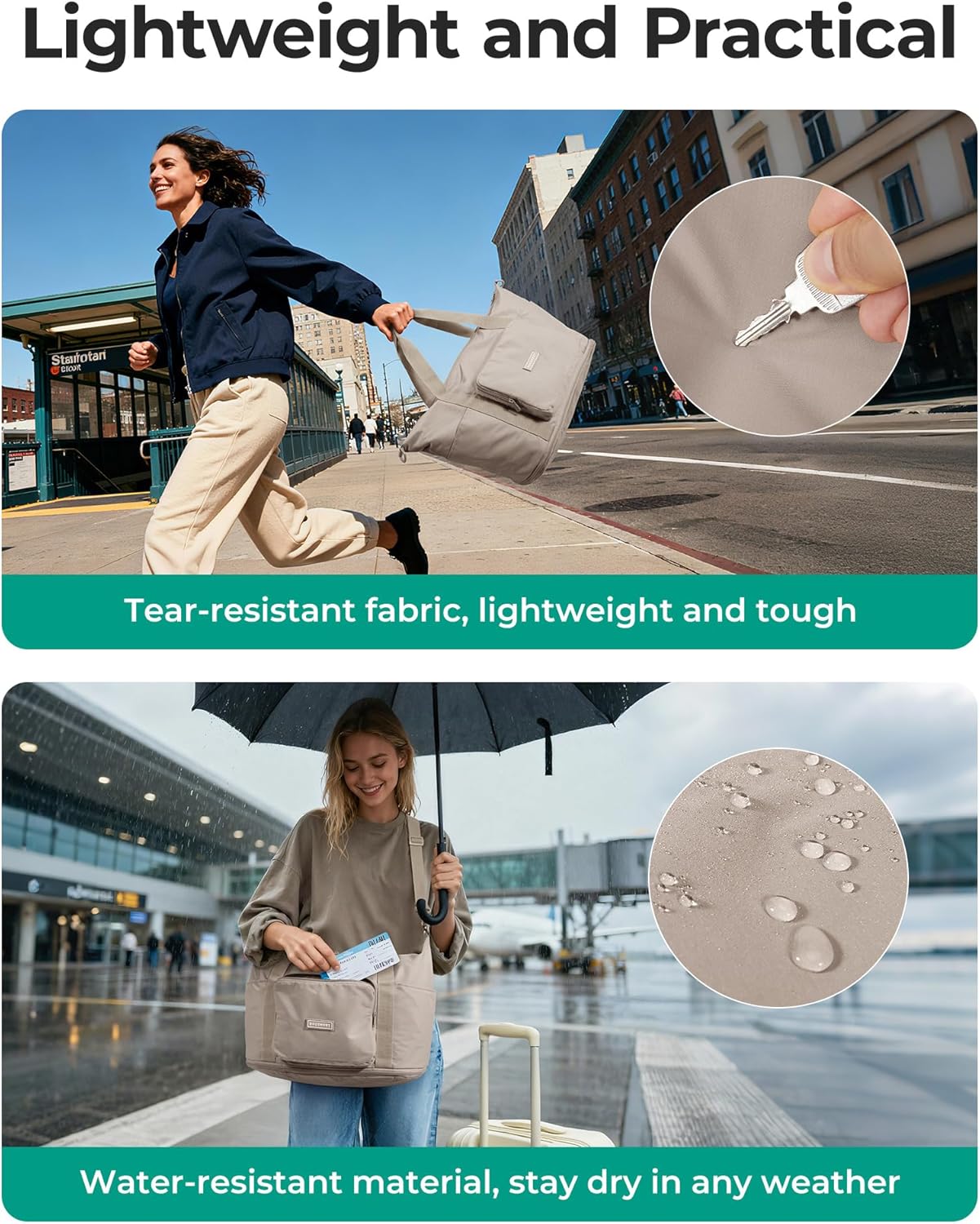 Custom Expandable Foldable Travel Bag with Trolley Sleeve