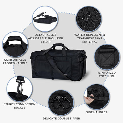 Custom Foldable Travel Duffel Bag with Shoe Compartment